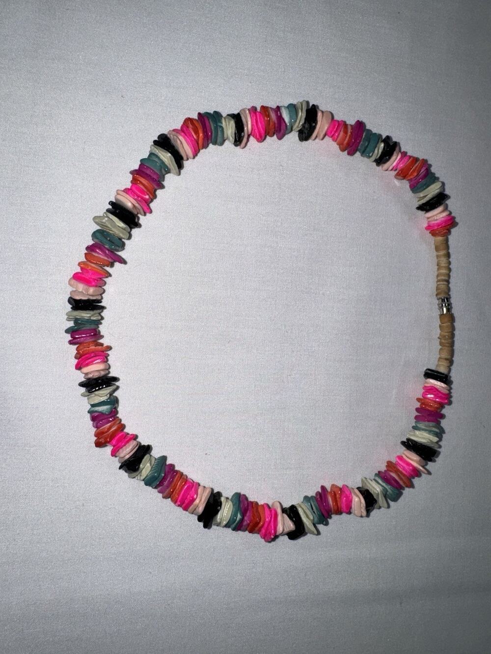 Puka Shell Necklace Choker Colorful Chip Hawaiian Sea Surf Chain Beach Jewelry